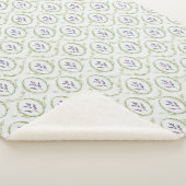 Couverture Sherpa Fleurs de Lavande Verte (3/4)