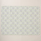 Couverture Sherpa Fleurs de Lavande Verte (Devant (Horizontal))