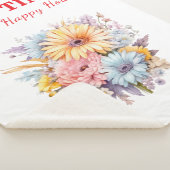 Couverture Sherpa Fleurs de l'heureuse heure de la sieste blanches r (3/4)