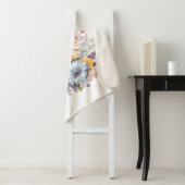Couverture Sherpa Fleurs de l'heureuse heure de la sieste blanches r (En situation)