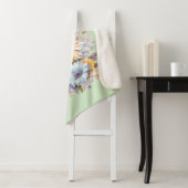 Couverture Sherpa Fleurs de l'heureuse heure de la sieste vertes (En situation)