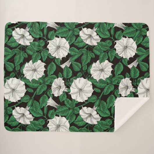 Couverture Sherpa Fleurs de lune 2 (Devant (Horizontal))