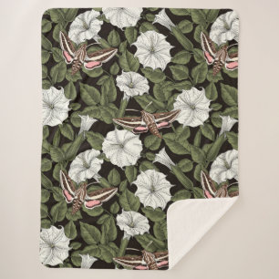 Couverture Sherpa Fleurs de lune et sphinx Mois