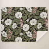 Couverture Sherpa Fleurs de lune et sphinx Mois (Devant (Horizontal))