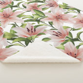 Couverture Sherpa Fleurs de lys. Modèle floral (3/4)