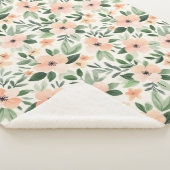 Couverture Sherpa Fleurs de menthe pêche (3/4)