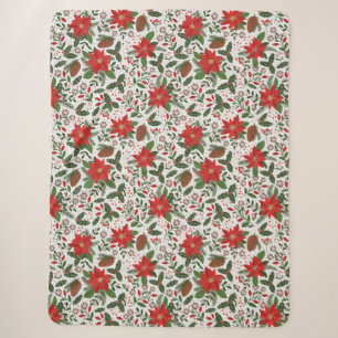 Couverture Sherpa Fleurs de Noël