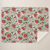 Couverture Sherpa Fleurs de Noël (Devant (Horizontal))