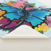 Couverture Sherpa Fleurs de papillon bleu Dragon (3/4)