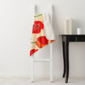 Couverture Sherpa Fleurs de pavot rouge (En situation)