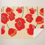 Couverture Sherpa Fleurs de pavot rouge (Devant (Horizontal))
