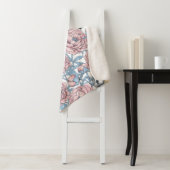 Couverture Sherpa Fleurs de pivoines et oiseaux (En situation)