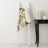 Couverture Sherpa Fleurs de pivoines roses, Feuilles & Buds Motif (En situation)