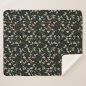 Couverture Sherpa Fleurs de prairie trèfle imprimés maison de campag (Devant (Horizontal))