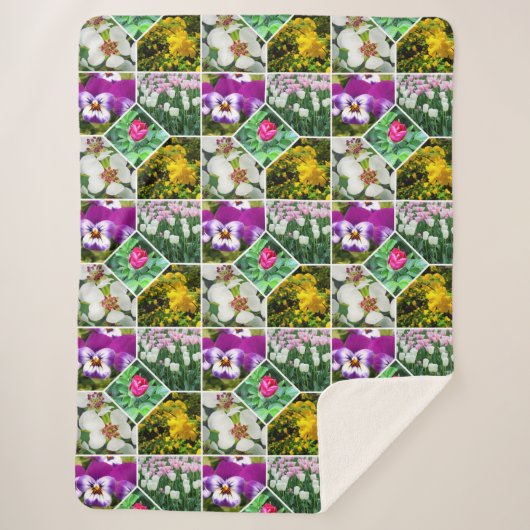 Couverture Sherpa Fleurs de printemps (Devant)