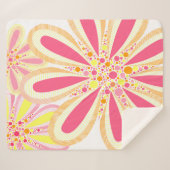 Couverture Sherpa Fleurs de printemps jaune et rose (Devant (Horizontal))