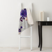 Couverture Sherpa Fleurs de printemps Motif en silhouette noire (En situation)