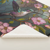 Couverture Sherpa Fleurs de printemps Motifs en verre lisse (3/4)