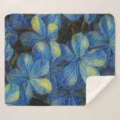 Couverture Sherpa Fleurs de rêve dans le style art Vincent Van Gogh. (Devant (Horizontal))