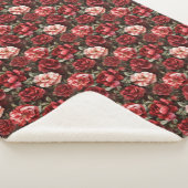Couverture Sherpa Fleurs de rose rose rouge (3/4)