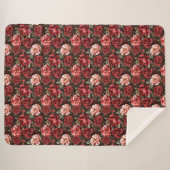 Couverture Sherpa Fleurs de rose rose rouge (Devant (Horizontal))