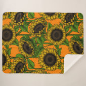 Couverture Sherpa Fleurs de soleil (Devant (Horizontal))