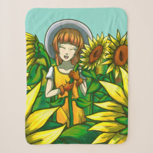 Couverture Sherpa Fleurs de soleil