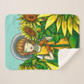 Couverture Sherpa Fleurs de soleil (Devant (Horizontal))