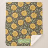Couverture Sherpa Fleurs de soleil rustiques brillantes Personnalisé (Devant)