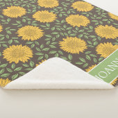 Couverture Sherpa Fleurs de soleil rustiques brillantes Personnalisé (3/4)
