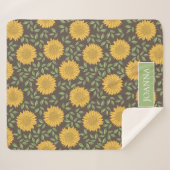 Couverture Sherpa Fleurs de soleil rustiques brillantes Personnalisé (Devant (Horizontal))