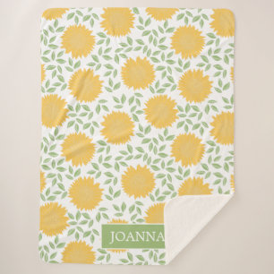 Couverture Sherpa Fleurs de soleil rustiques brillantes Personnalisé