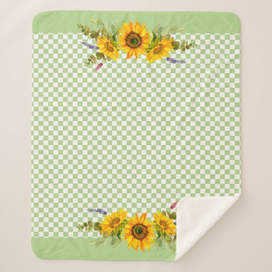 Couverture Sherpa Fleurs de soleil sur tableau de bord (Devant)