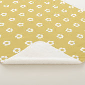 Couverture Sherpa Fleurs de tasse à beurre jaune et blanc or (3/4)