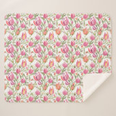 Couverture Sherpa Fleurs de tulipe à motifs floraux (Devant (Horizontal))