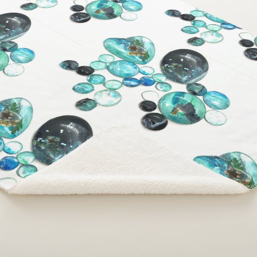 Couverture Sherpa Fleurs de verre de mer et bling (3/4)