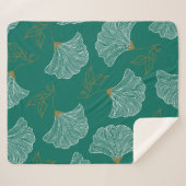 Couverture Sherpa Fleurs décoratives Motif (Devant (Horizontal))