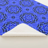Couverture Sherpa Fleurs d'étoiles Abstraites bleues (3/4)