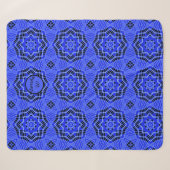 Couverture Sherpa Fleurs d'étoiles Abstraites bleues (Devant (Horizontal))
