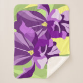 Couverture Sherpa Fleurs d'Iris Pourpre Barbu (Devant)