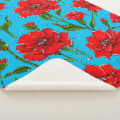 Couverture Sherpa fleurs d'oeillet (3/4)