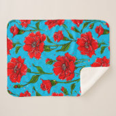 Couverture Sherpa fleurs d'oeillet (Devant (Horizontal))