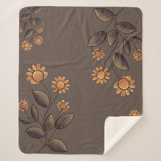 Couverture Sherpa Fleurs d'or (Devant)