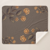 Couverture Sherpa Fleurs d'or (Devant (Horizontal))