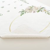 Couverture Sherpa Fleurs dorées Nom du bébé Jalon Photo (3/4)