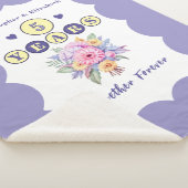Couverture Sherpa Fleurs du 5ème anniversaire à jamais violet (3/4)