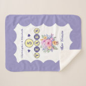 Couverture Sherpa Fleurs du 5ème anniversaire à jamais violet (Devant (Horizontal))