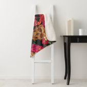 Couverture Sherpa Fleurs du crâne Jour Arrière - plan mort (En situation)