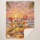 Couverture Sherpa Fleurs du Rivage (Devant)