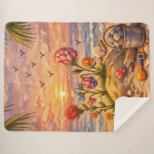 Couverture Sherpa Fleurs du Rivage (Devant (Horizontal))
